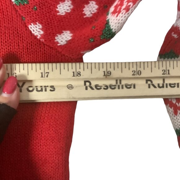 Santa's Favorite Reindeer Ugly Christmas Sequins Bells Sweater Women Medium - Picture 6 of 9